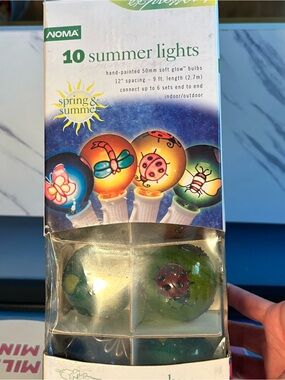 Noma Garden Bug hand painted string globe lights